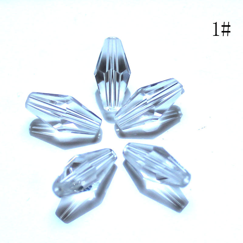 Wholesale 50pcs/pack Crystal Glass Loose Beads Mixed Color Long Rhombus Beads