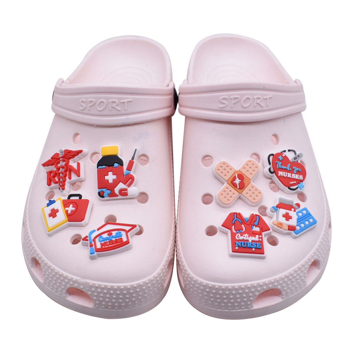 Wholesale 100pcs PVC Cartoon Medical Health DIY Shoe Buckle