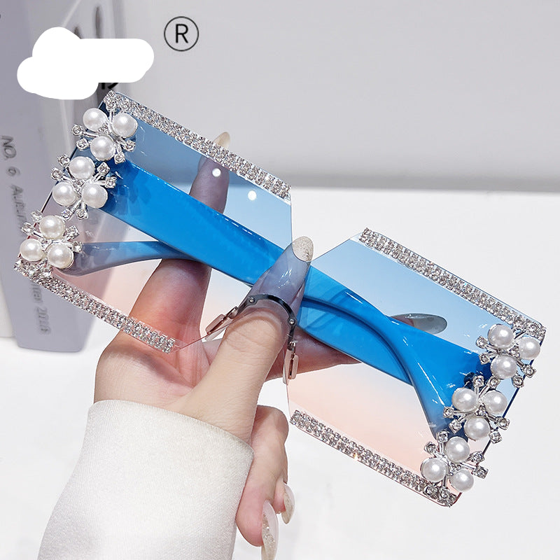 Wholesale Frameless Large Square Personalized Party Sunglasses