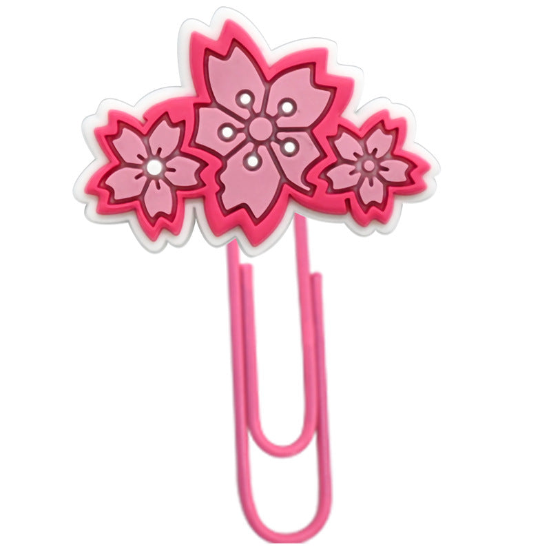 Wholesale Random 50pcs Student Paper Clip Pink Peach Blossom Bookmark