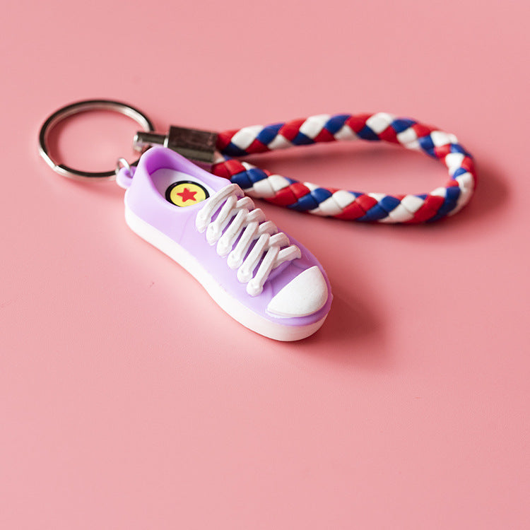 Wholesale Rubber Mini White Shoes Keychain