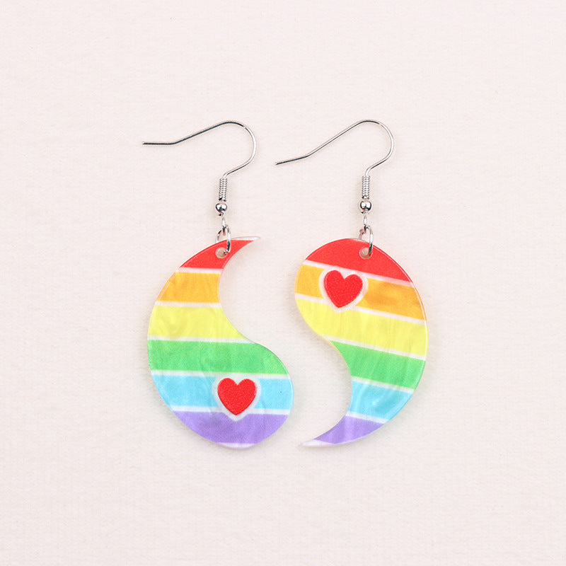 Wholesale 2pairs/pack Chubby Water Drop Love Acrylic Earrings
