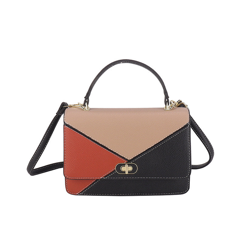 Wholesale Contrast Color Stitching PU Shoulder Bag