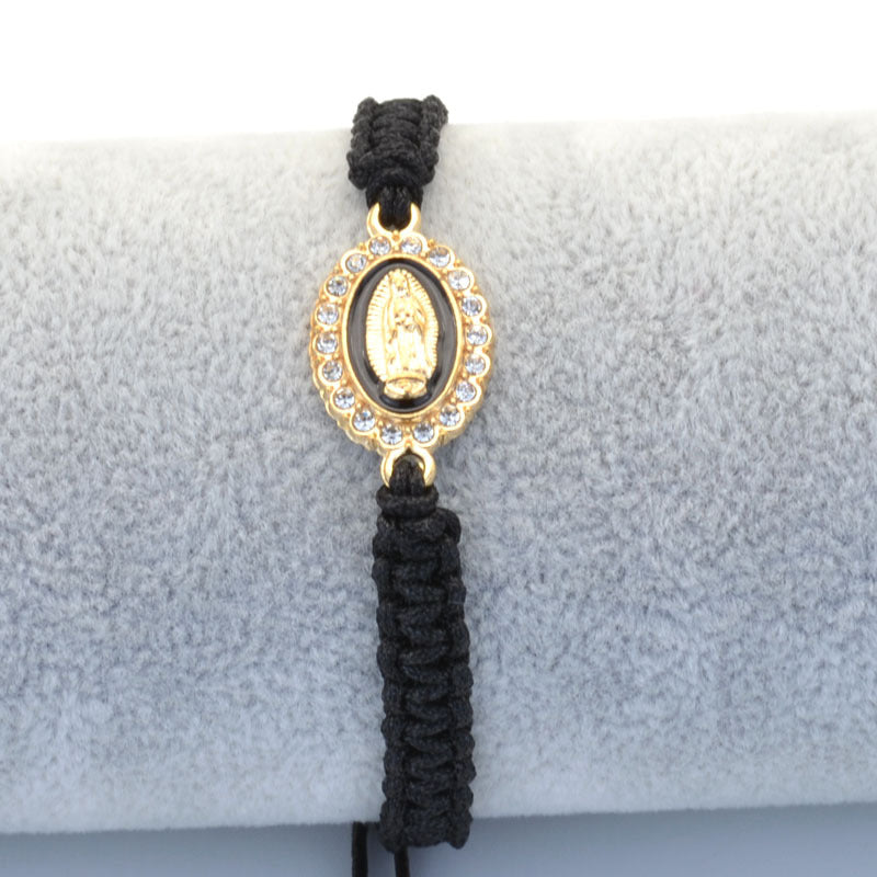 Wholesale Religion Diamond-encrusted Religious Our Lady Woven Bracelet