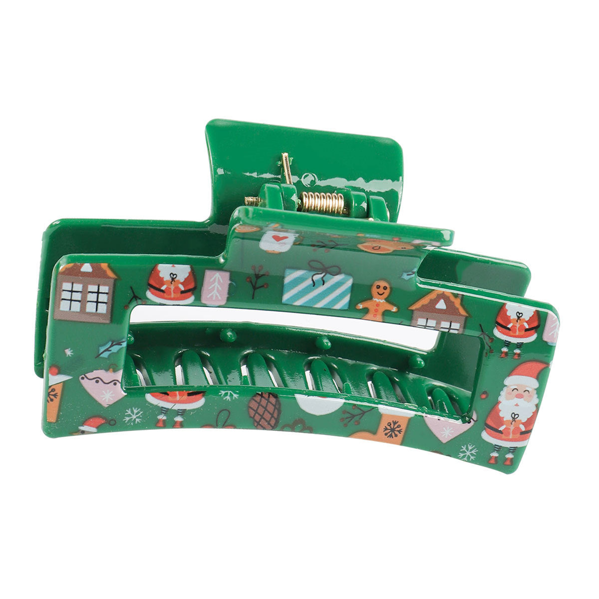 Wholesale Christmas Square Transparent Printed Grab Clip Shark Clip