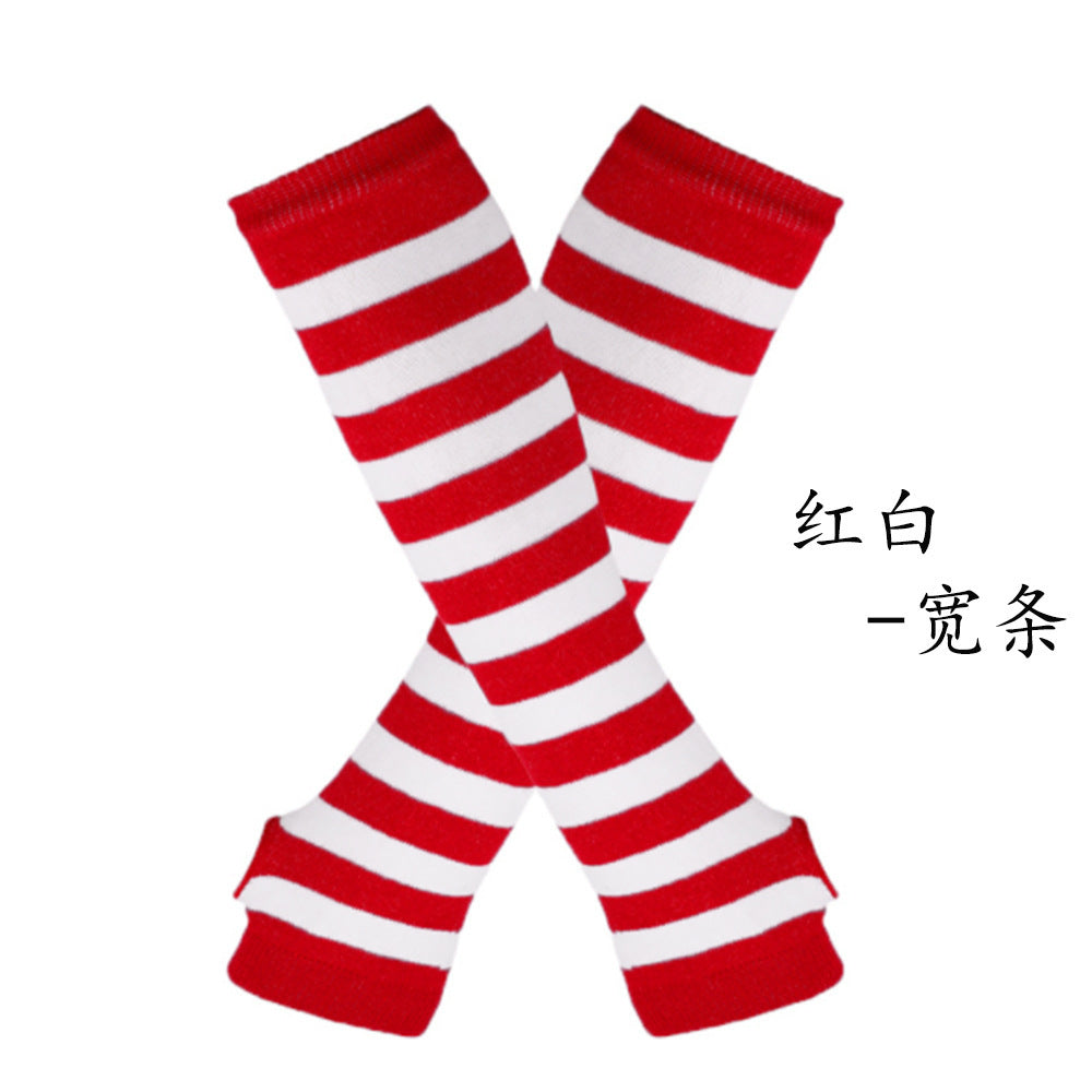 Wholesale Christmas Spring and Autumn Thin Elbow-Length Fingerless Arm Sleeves