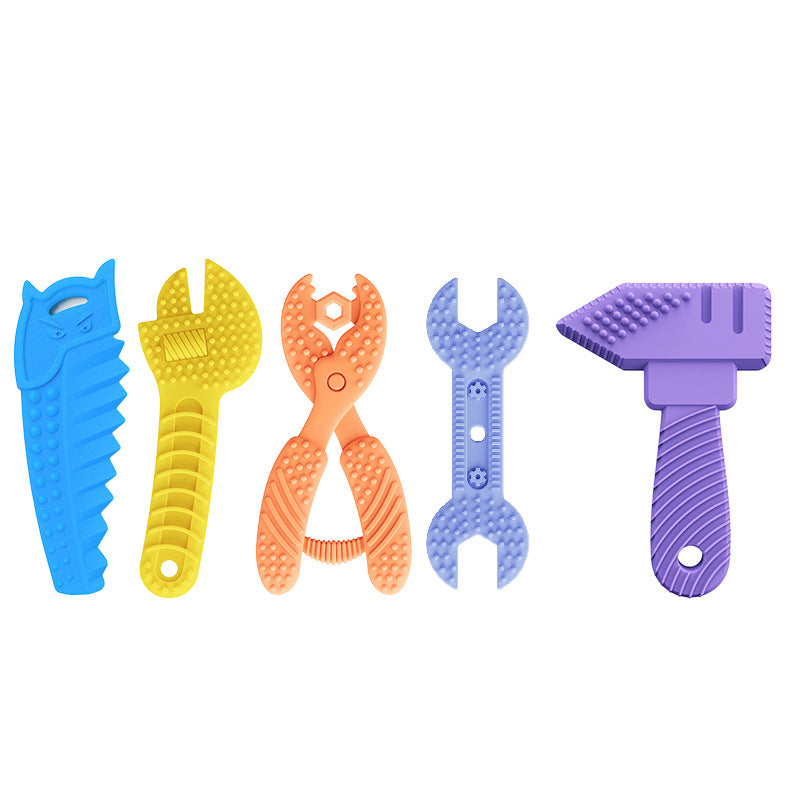 Wholesale Hammer Wrench Baby Silicone Molar Stick Cartoon Teether
