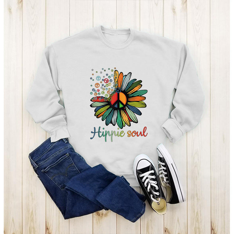 Wholesale Printed Round Neck Pullover Cotton Hoodies