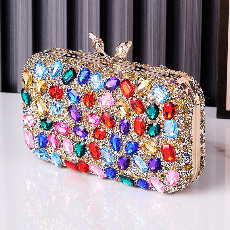 Wholesale Diamond Set Banquet Color Luxury Banquet Fashion Water Diamond Handbag