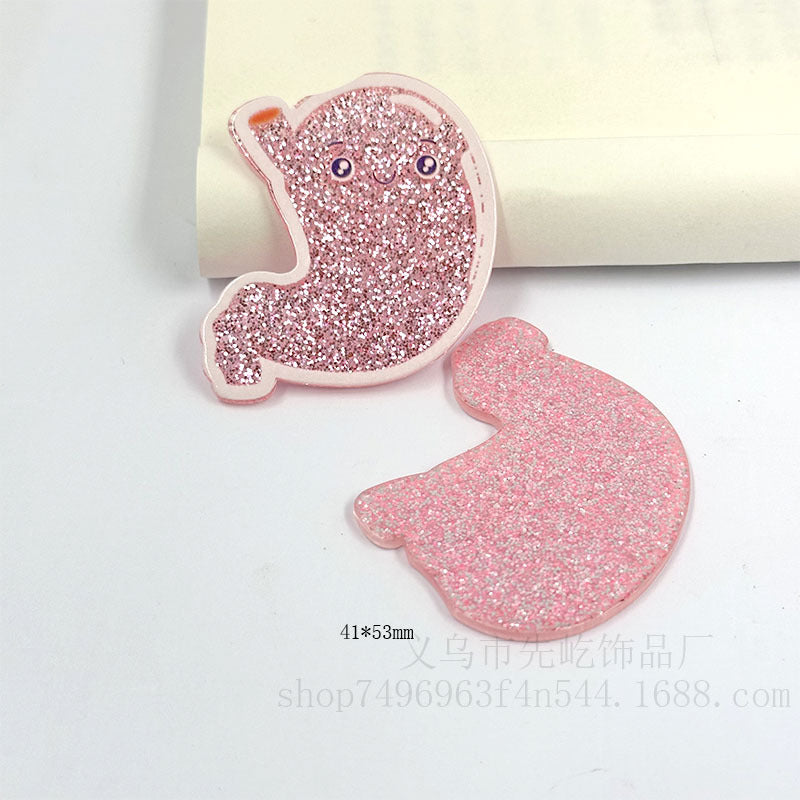 Wholesale 50pcs Loose Powder Cartoon Cartoon Organ Acrylic DIY Patch Accessories