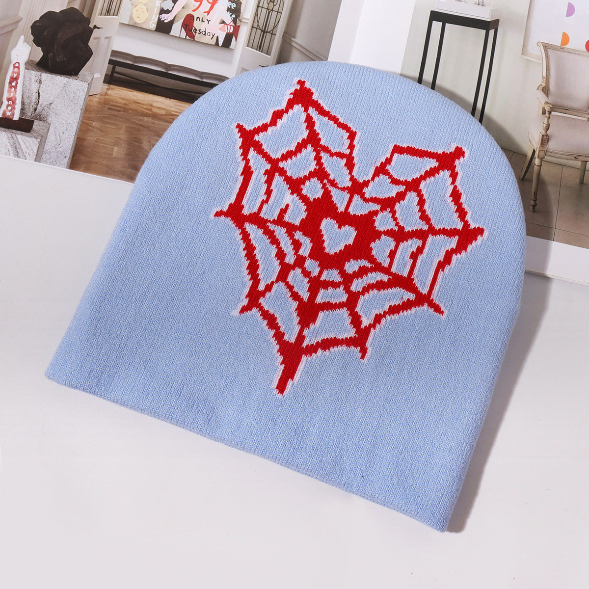 Wholesale Personality Trend Spider Web Pattern Jacquard Needle Warm Breathable Street Style Beanie