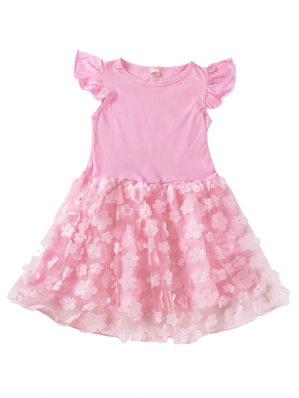 Wholesale Cotton Blend Flower Princess Tulle Dress For Toddler Girls Summer Party