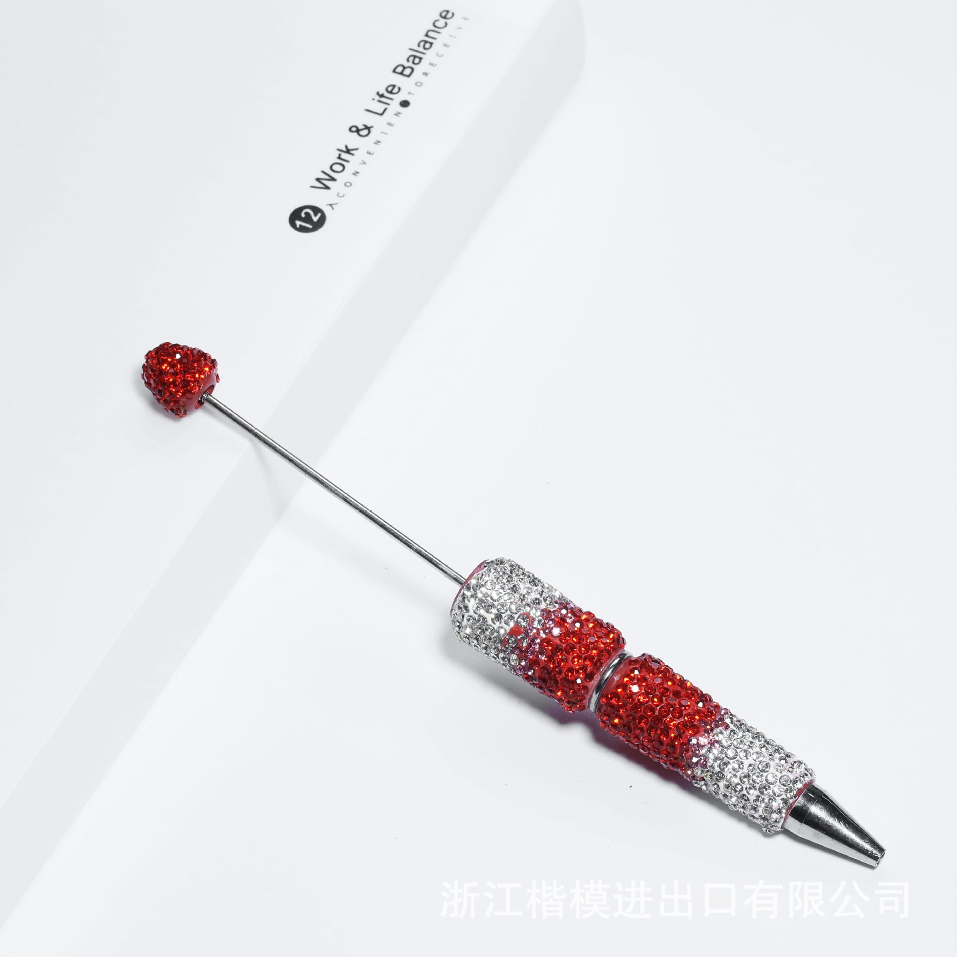 Wholesale 5pcs Beadable Pens Heavy Duty Diamond Inlaid Plastic Ballpoint Pen with Diamond