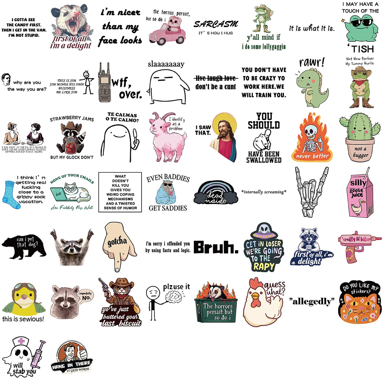 Wholesale 50pcs retro fun cartoon graffiti waterproof stickers