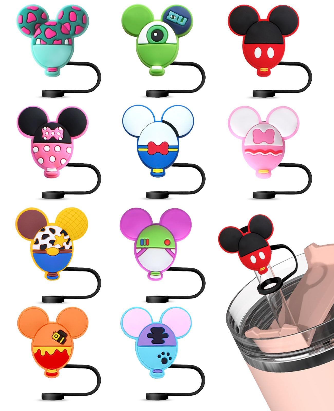 Wholesale Cartoon 3D Soft Rubber Straw Cap OLY Exclusive