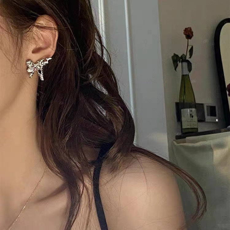 Pendientes de aleación de circón de mariposa de metal al por mayor