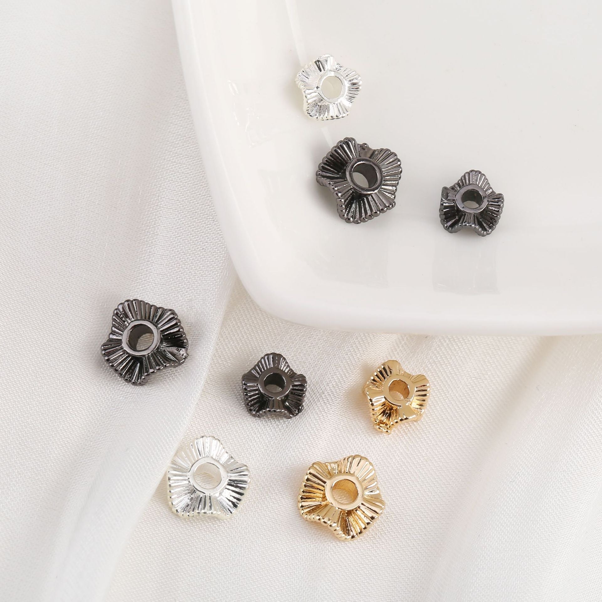 Wholesale 50pcs  gold-plated color-preserving spacer bead