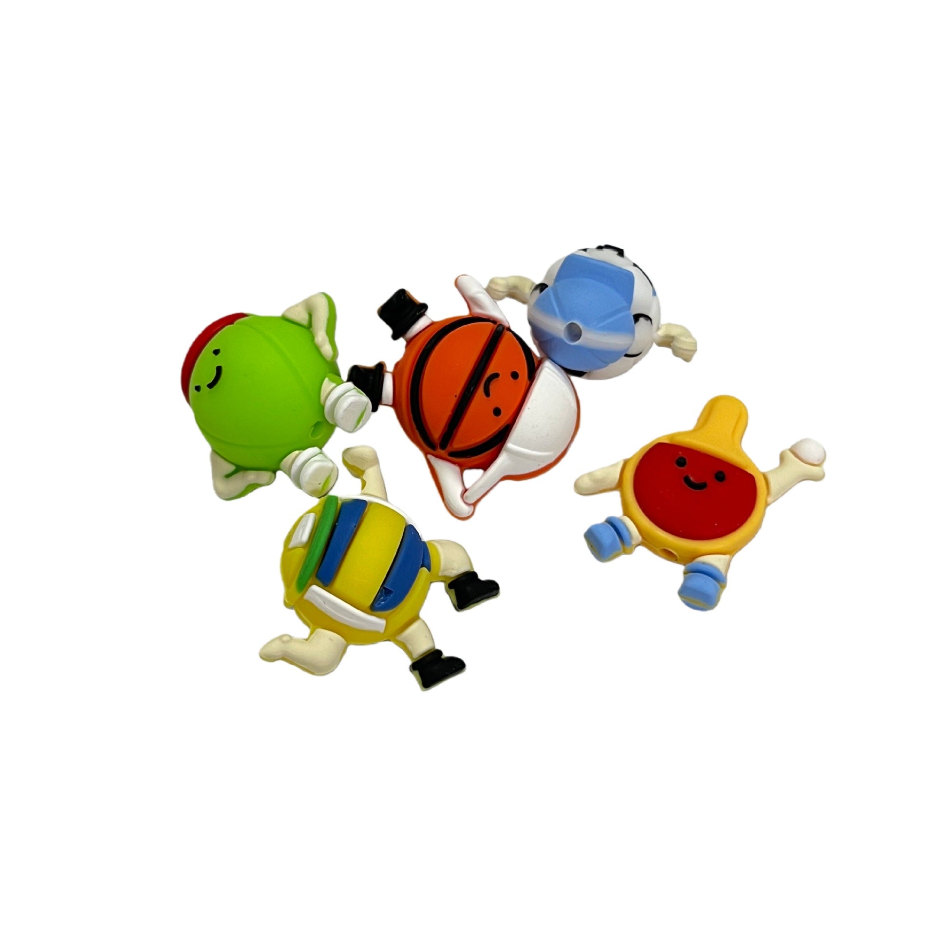 Wholesale 10pcs 3D Ball Football Basketball  Silicone Focus Beads