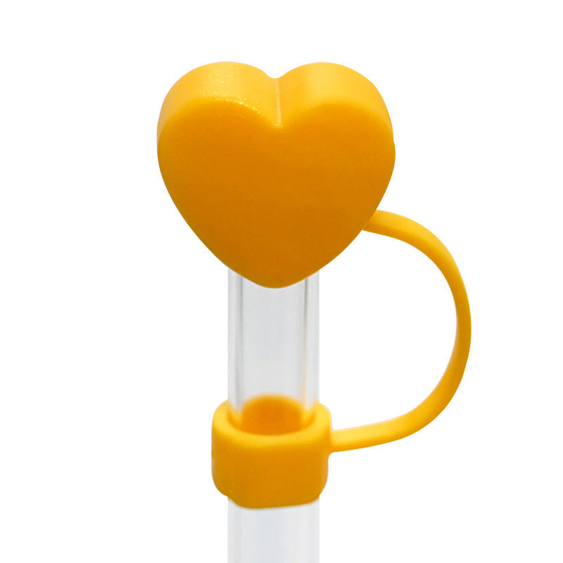 Wholesale Random 100pcs 3D color love 10MM dust plug straw accessories