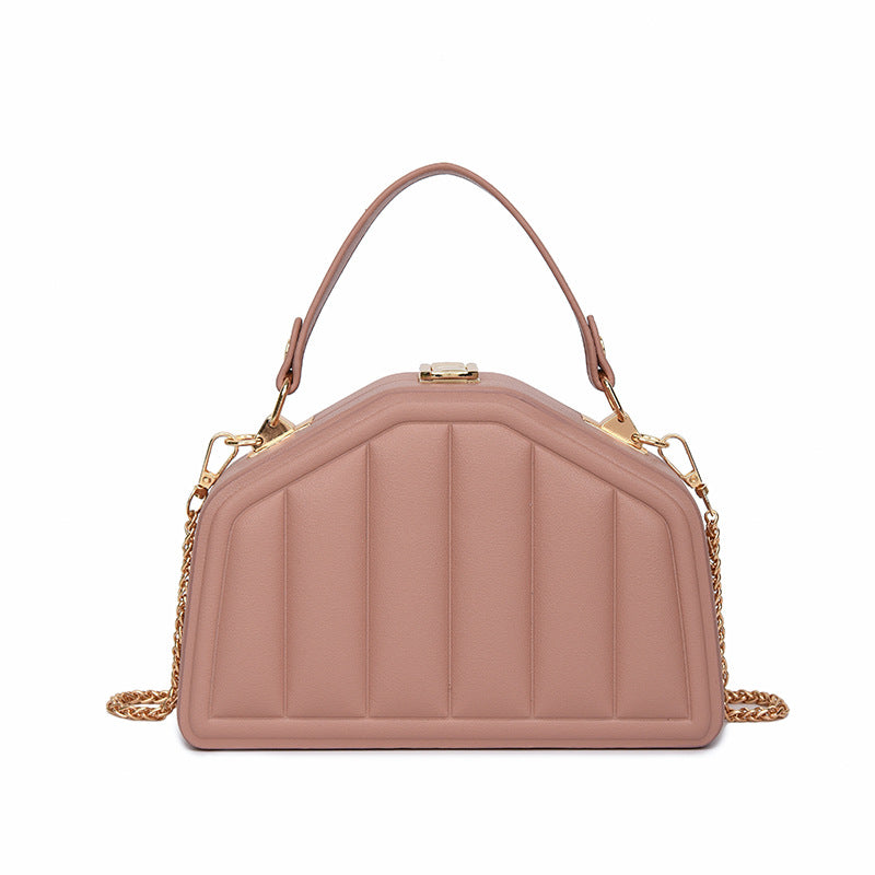 Wholesale Simple Solid Color Chain Bag Shoulder Crossbody Bag Pleated Handbag