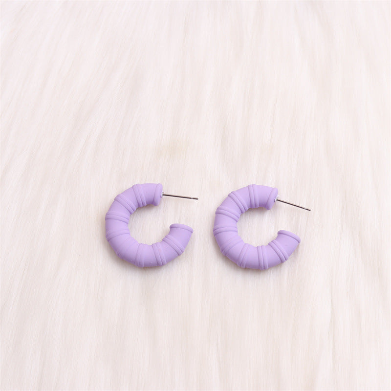 Wholesale Colorful Bamboo C-ring Acrylic Earrings