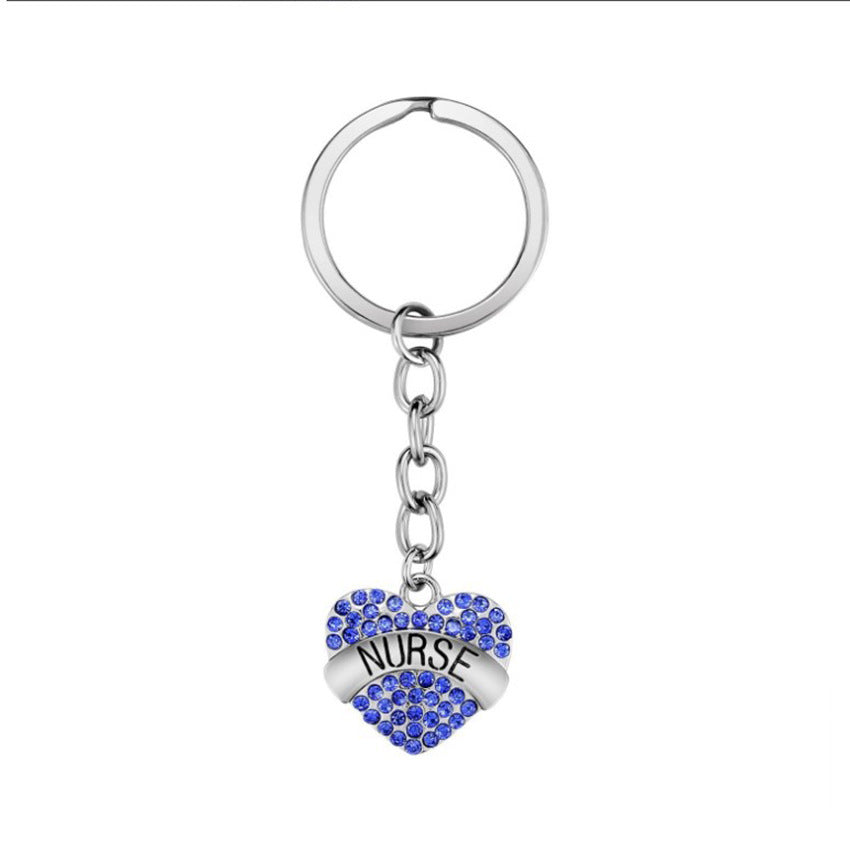 Keychains de diamantes de corazón geométrico de aleación de acero inoxidable al por mayor
