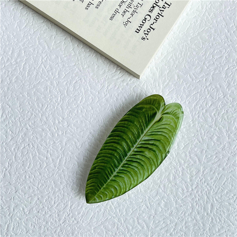 Wholesale Simulation fresh leaf epoxy airbag bracket creative lazy desktop support back sticker retractable Mobile phone bracket