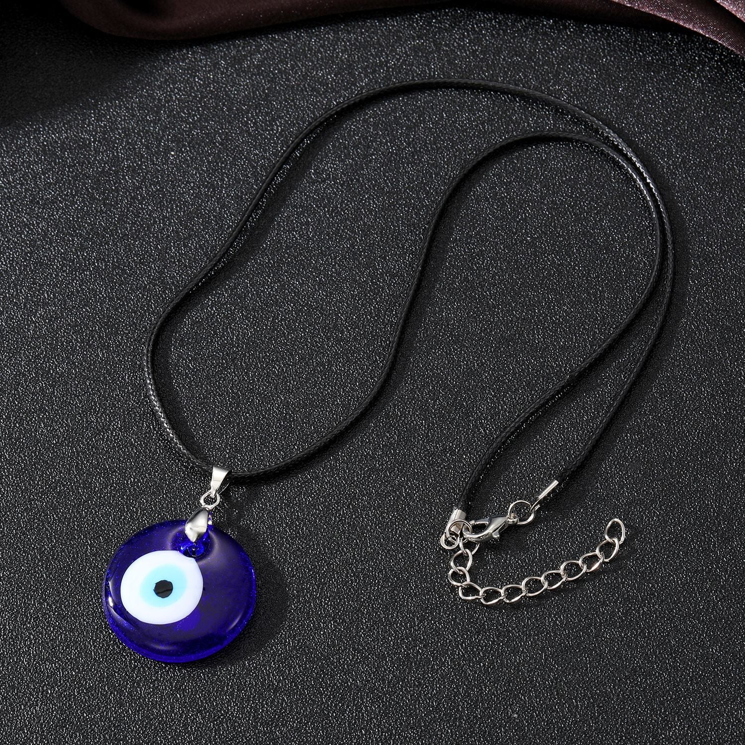 Wholesale 5PCS Vintage Blue Glass Devil's Eye Necklace