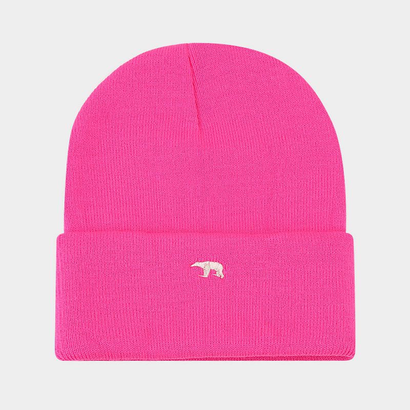 Wholesale Bear Embroidery Thickened Warm Winter Woolen Knitted Hat