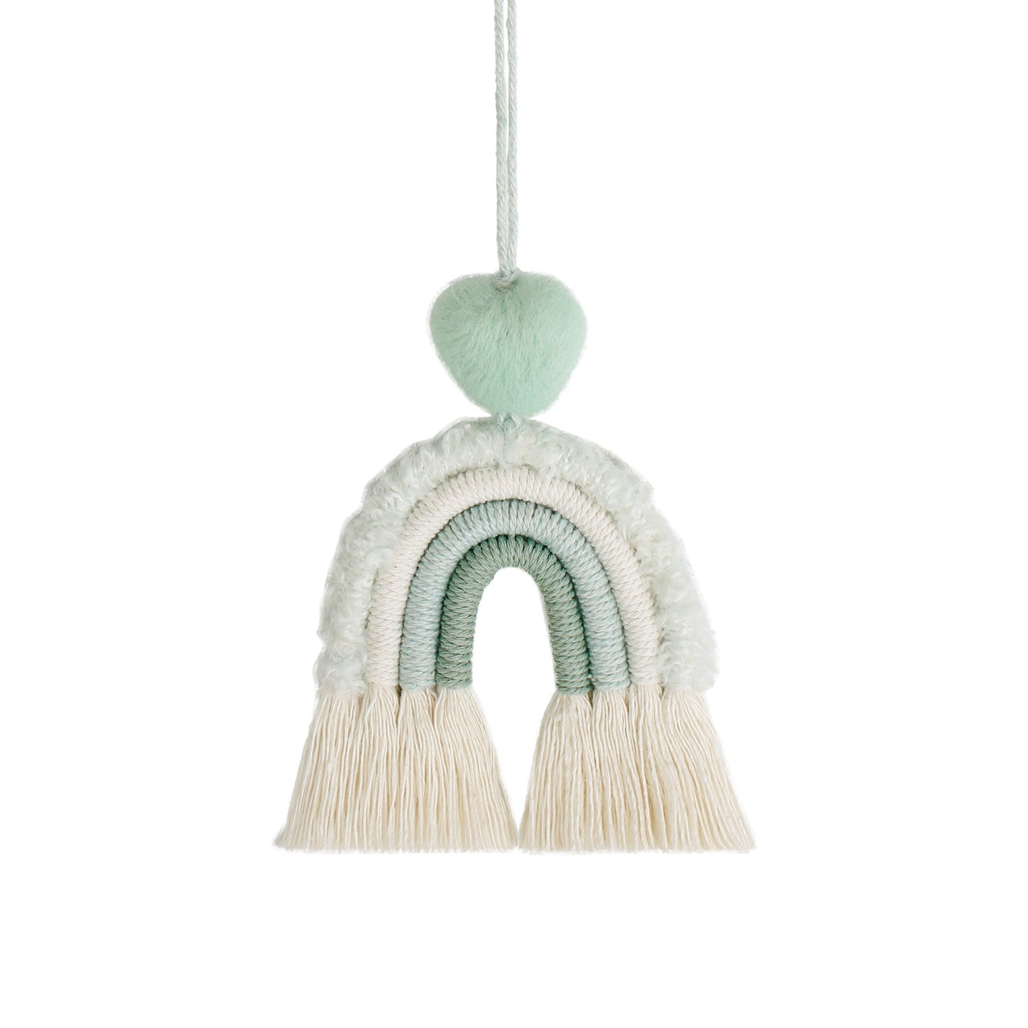 Wholesale Linen Cotton Tassels Handwoven Love Heart Valentine Plush Rainbow car accessories