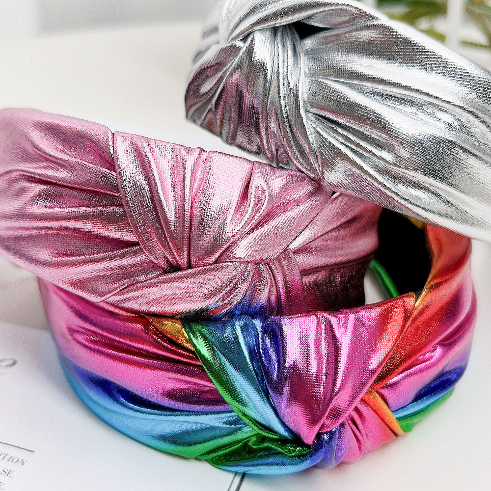 Diadema al por mayor de láser PU ancho