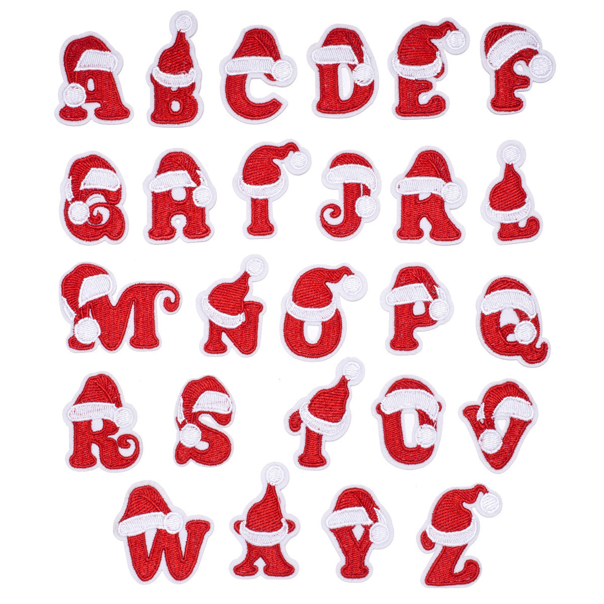 Wholesale Christmas 26 Letter Embroidery Patch Set Iron On DIY For Clothing Towels Gift