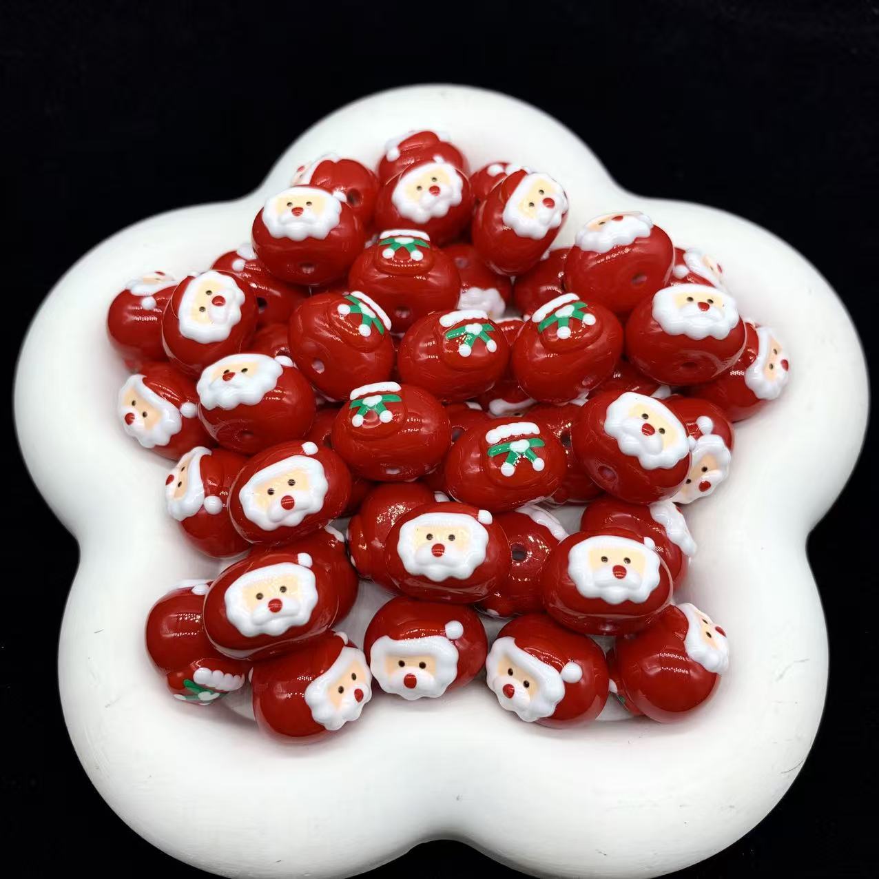 Wholesale  10pcs  steamed bun beads  hand-painted beads  Acrylic Beads