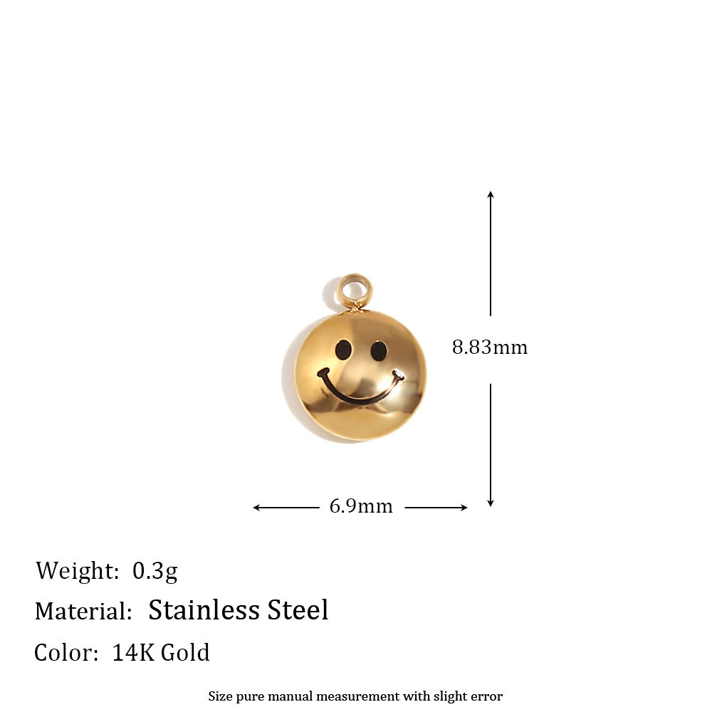 Wholesale Golden Ocean Flower Heart-Shaped Smiley Face Pendant