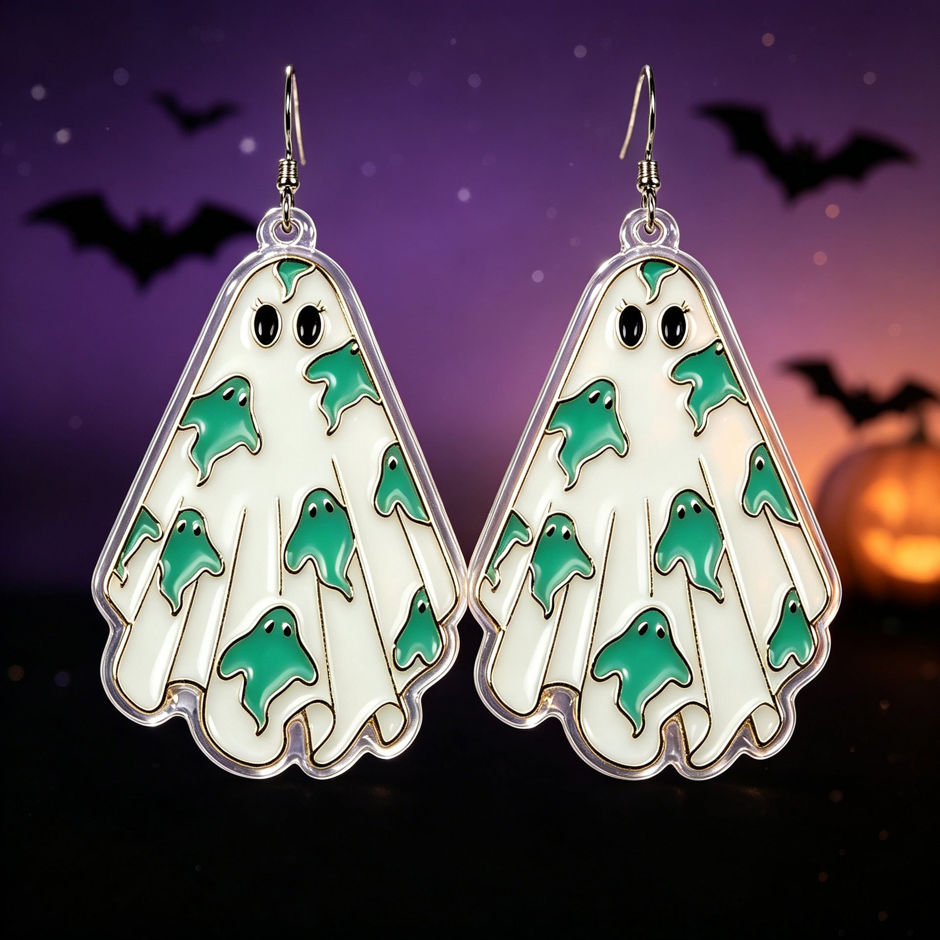 Wholesale  Ghost Cartoon Acrylic Earrings Funny Reading Design Cute Fashion Accessory For Party And Casual Wear