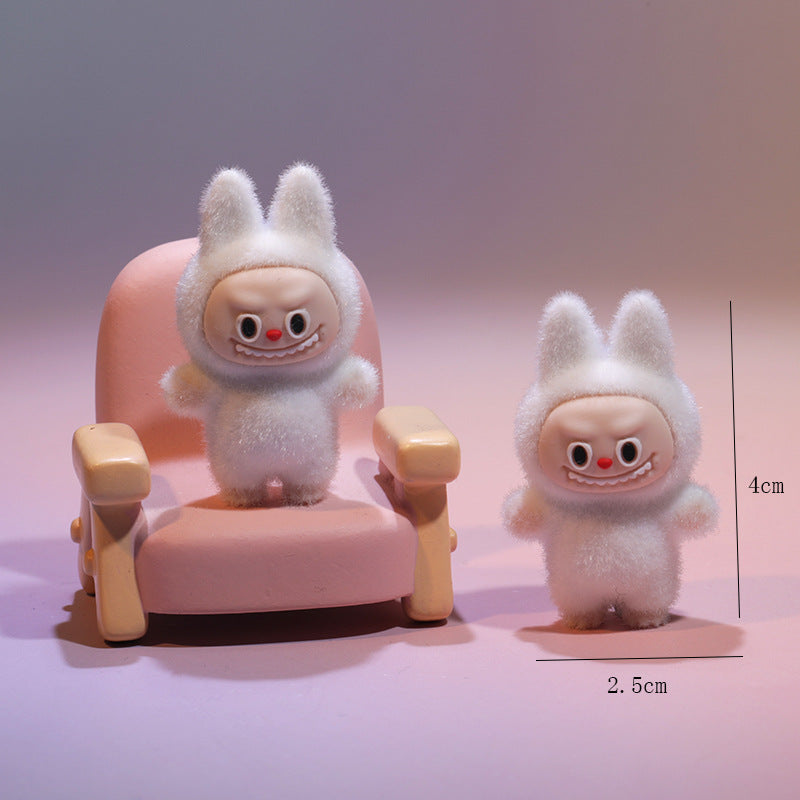 Wholesale 3pcs Mini Flocked Cartoon Doll Pendant Ornaments