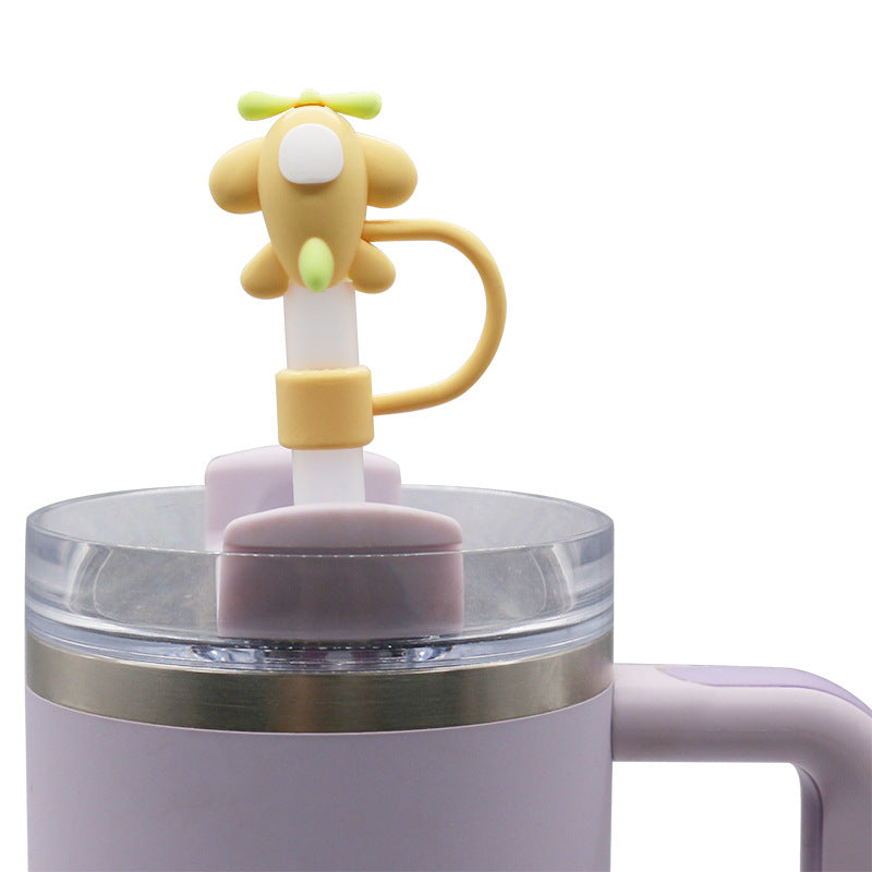 Wholesale 3pcs PVC 3D cartoon 8-10mm environmentally friendly straw cap