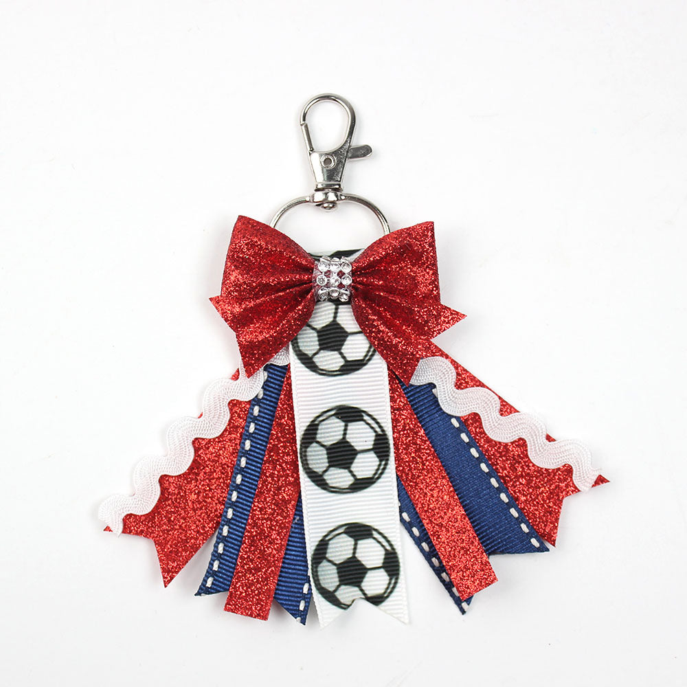 Wholesale 5pcs Teen Cheerleader Bow Lanyard Ribbon Keychains