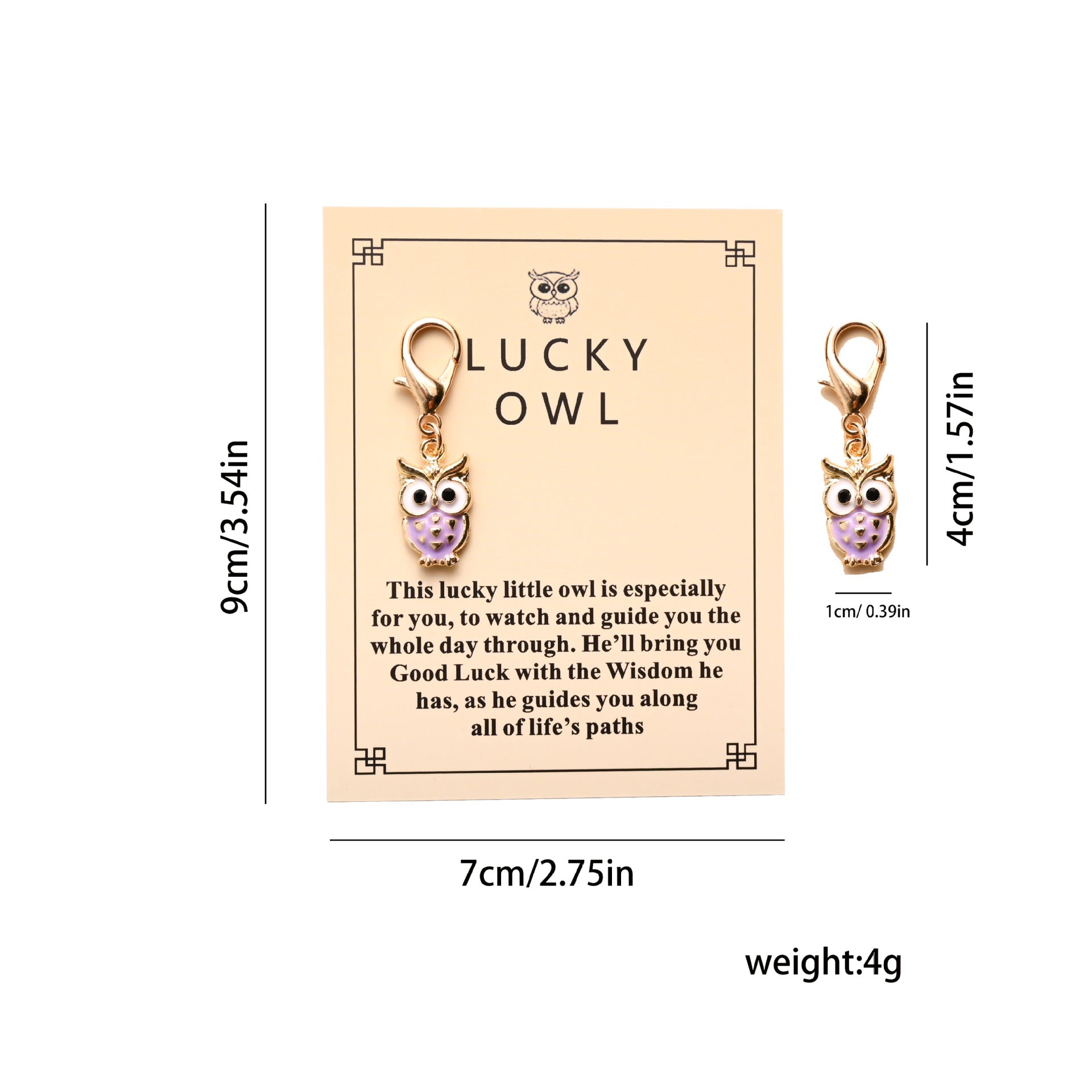 Wholesale  Colorfulful Lucky Owl Zinc Alloy Keychain