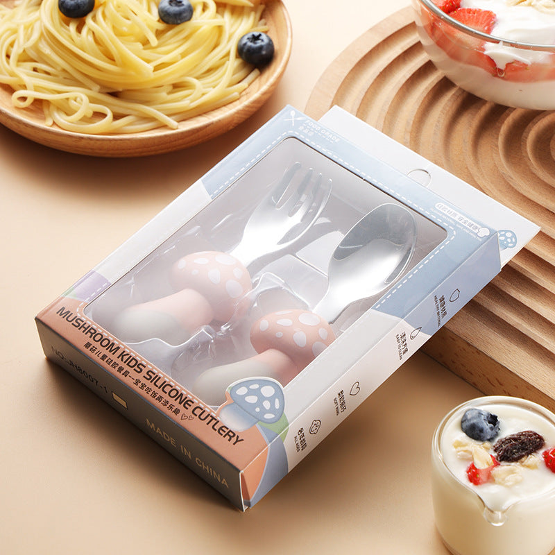 Wholesale Cartoon Silicone Baby Spoon for Learning To Eat and Training with Short Handle