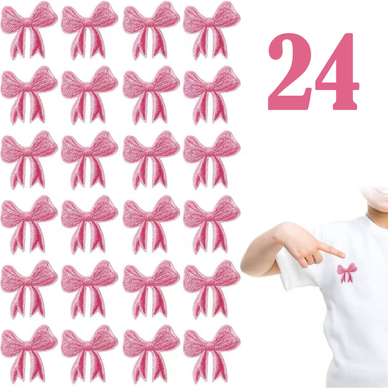 Wholesale Handmade Decorative Embroidered Cloth Sticker Bow Patch