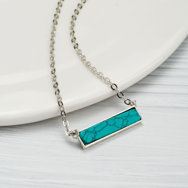 Wholesale 20pcs Turquoise accessories cactus water drop eagle geometric long necklace