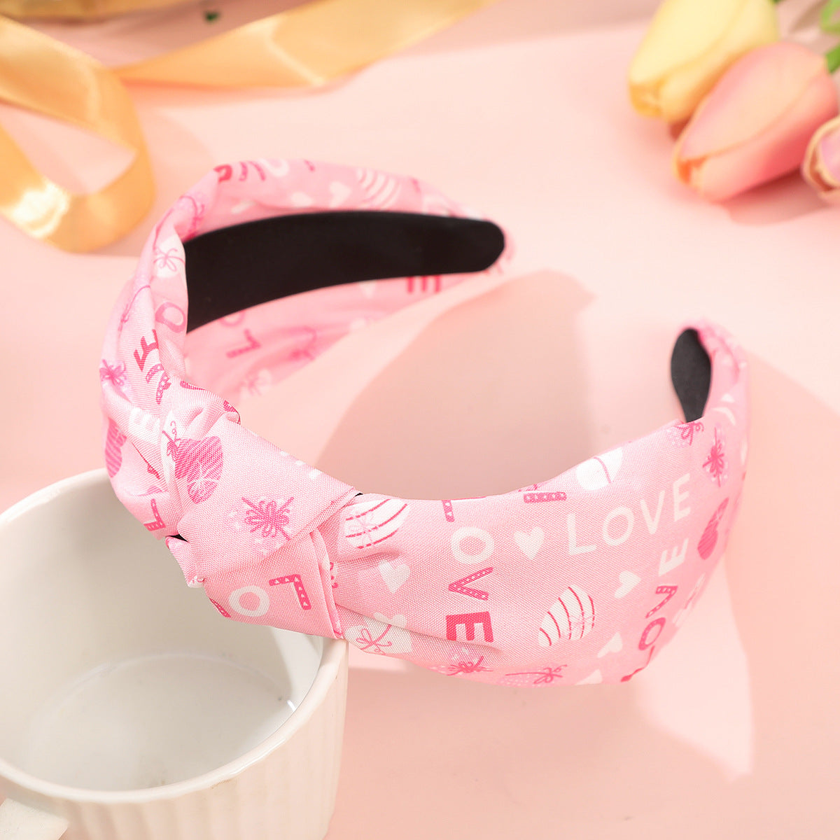 Wholesale Valentine's Day Romantic Fabric Printed Letter Love All-match Sweet Holiday Headband