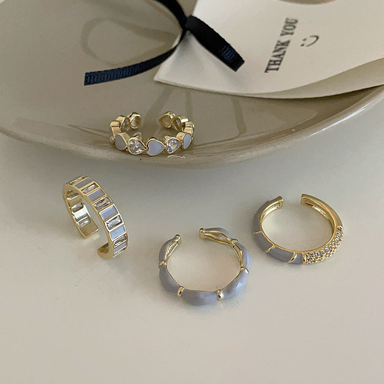 Wholesale Metal Heart Metal Open Ring Set