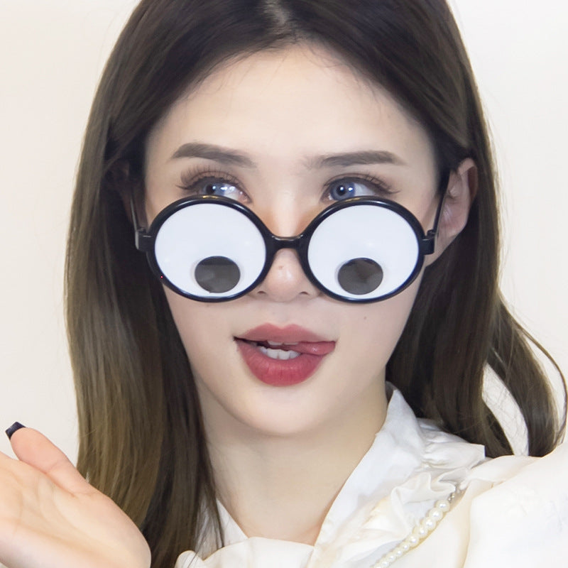 Wholesale ABS Round Frame Rotatable Eyeball Funny Glasses
