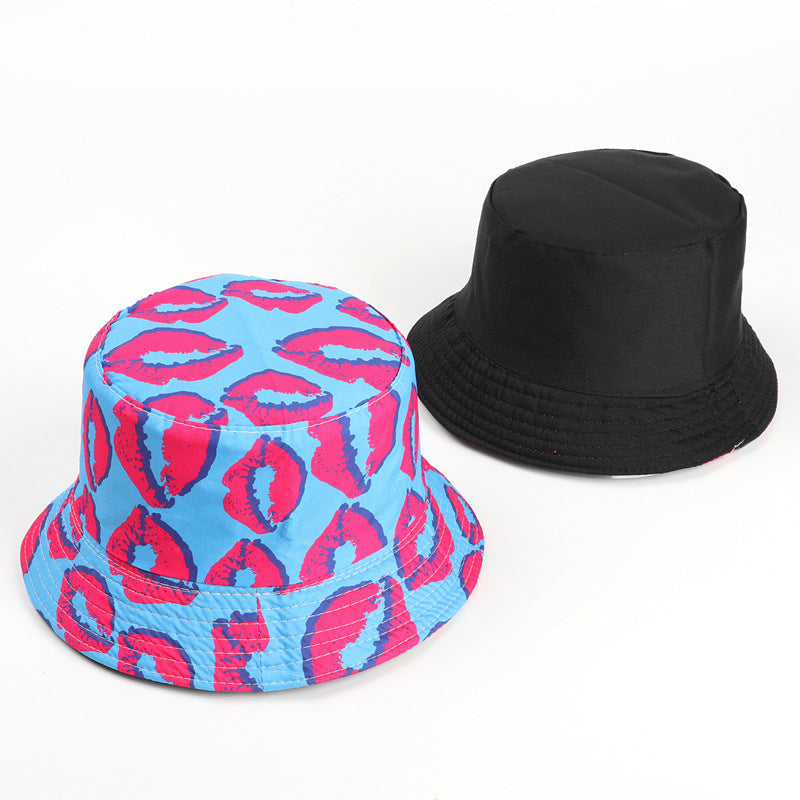 Wholesale Double-sided Lip Printed Polyester Fisherman Hats