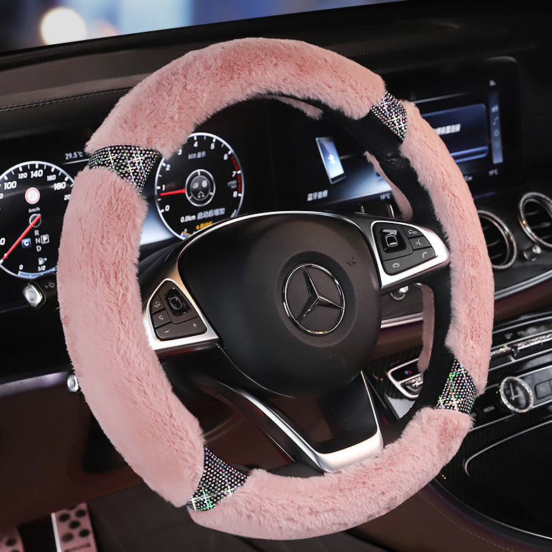 Wholesale Winter Plush Steering Wheel Cover with Diamonds