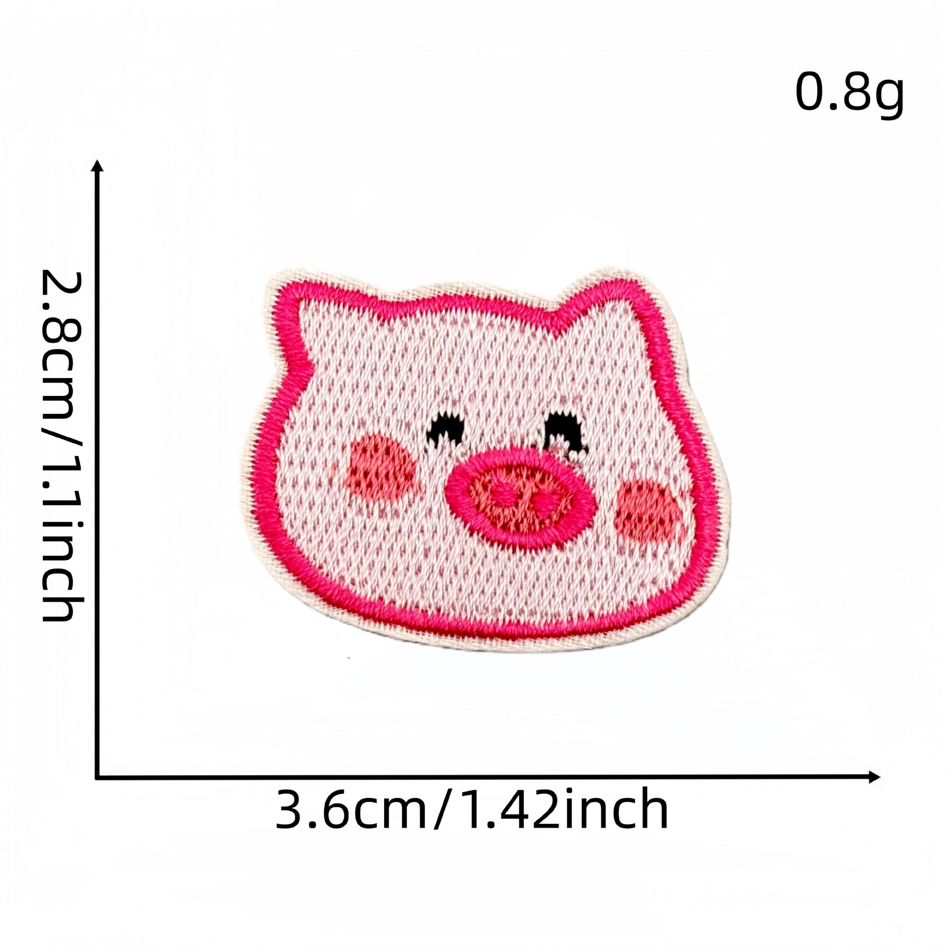 Wholesale Fashion Cartoon Pink Pig Iron On Embroidery Patch Polyester Fabric For Kids Clothing DIY
