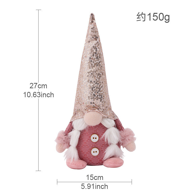 Wholesale Christmas Doll Knitted Pointed Hat Sitting Decoration