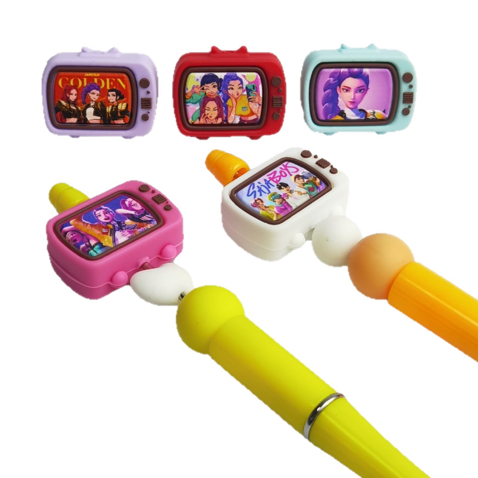 Wholesale 30pcs/pack Silicone printed 3D TV silicone jewelry loose beads